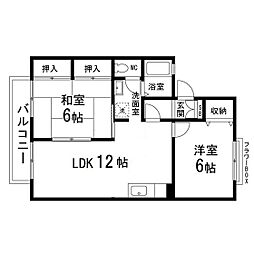 ボヌールB 2LDKの間取図画像
