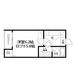マインハイム北仙台 1Kの間取図画像
