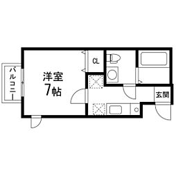 アスコット連坊駅前2 1Kの間取図画像