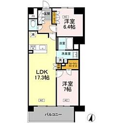 ロイヤルパークス仙台青葉通 2LDKの間取図画像
