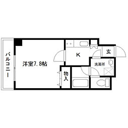 サンヒルズSSK・2 1Kの間取図画像