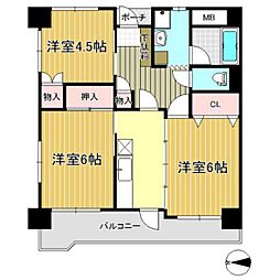 長町南424ビル 3Kの間取図画像