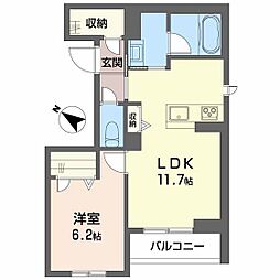 フォレナ・シュシュ 1LDKの間取図画像