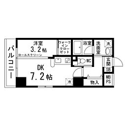 カーサヴェルテ仙台西公園 1DKの間取図画像