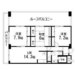 プリミエール高松 3LDKの間取図画像