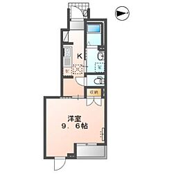 リラハイツ宮町 1Kの間取図画像