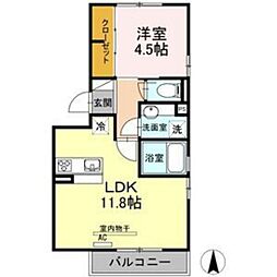 エクセランA 1LDKの間取図画像