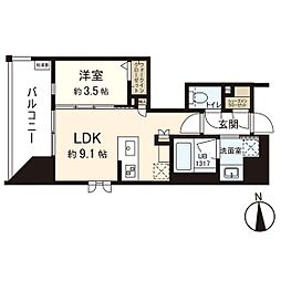 シーズンフラッツ仙台鉄砲町 1LDKの間取図画像