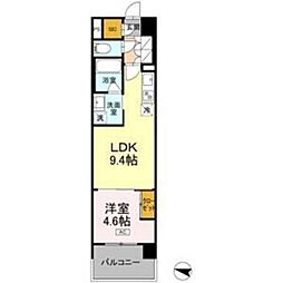 ロイヤルパークス仙台青葉通 1LDKの間取図画像