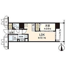 シーズンフラッツ仙台鉄砲町 1LDKの間取図画像