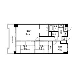 YSKコーポ中山台 3LDKの間取図画像