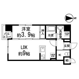 プレシャス二日町 1LDKの間取図画像