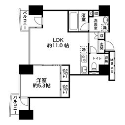 フェリシダ五橋 1LDKの間取図画像