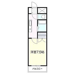 ロイヤルヒルズ文化町 1Kの間取図画像