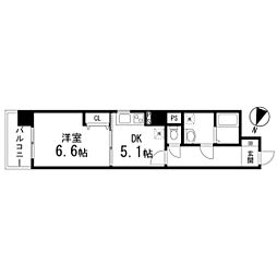 HF仙台五橋レジデンス 1DKの間取図画像
