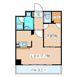 ヴィアーレ勾当台1 1LDKの間取図画像