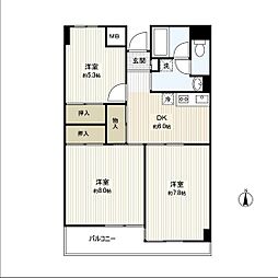 サンシャイン菊平ビル 3DKの間取図画像