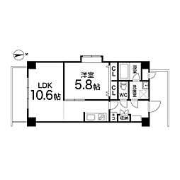 サンライズロード北一通り 1LDKの間取図画像