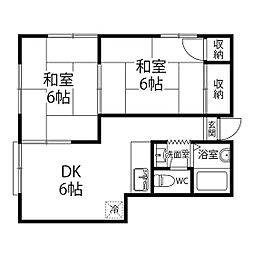 ファミーユ英 2DKの間取図画像