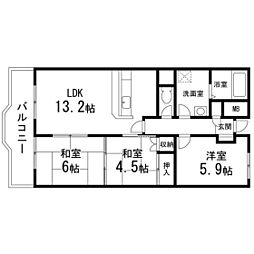 ラフィーヌ清水1 3LDKの間取図画像