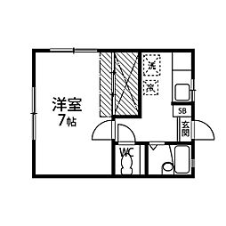 ティエラ青葉 1Kの間取図画像