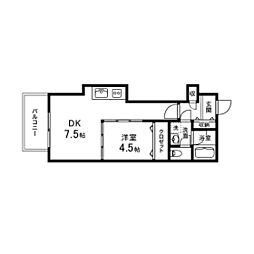 コンフォートEXE一番町 1DKの間取図画像