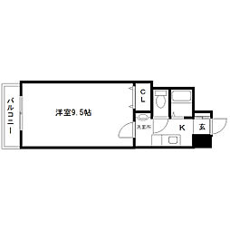 ロイヤルパーク柏木 1Kの間取図画像