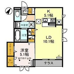 CLASSEUM連坊1 1LDKの間取図画像