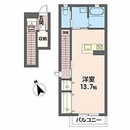 クオレールS ワンルームの間取図画像