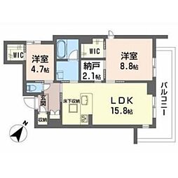 サジタリオ 2SLDKの間取図画像