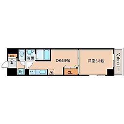 CITY連坊 1DKの間取図画像