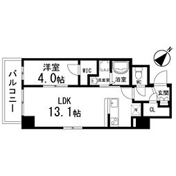 リーフ宮城野 1LDKの間取図画像