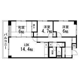 プリミエール高松 3LDKの間取図画像