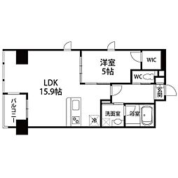 ペアレス仙台銀杏坂 1LDKの間取図画像