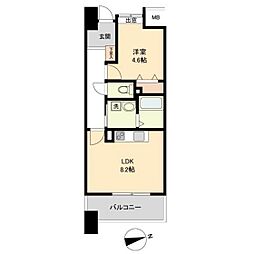 パークフラッツ五橋 1LDKの間取図画像