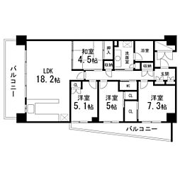 仙台中山ヒルズ 4LDKの間取図画像