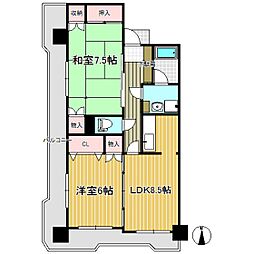 長町南424ビル 2LDKの間取図画像