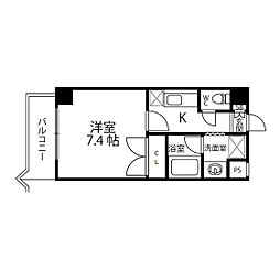 サクセスタウン2 1Kの間取図画像