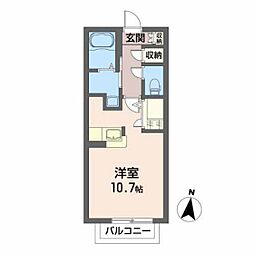 ブルースカイ柏木 ワンルームの間取図画像