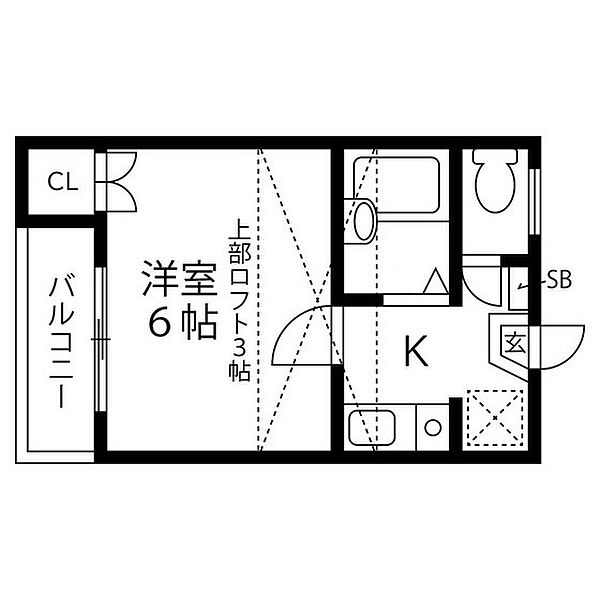 川平パレス第5 203｜宮城県仙台市青葉区川平2丁目(賃貸アパート1K・2階・18.54㎡)の写真 その2