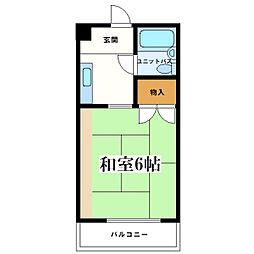 竹島プラザ 3階1Kの間取り