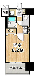 パラシオ塚本3 1Kの間取図画像