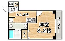 エイワンコート大和田 1Kの間取図画像