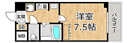 メビュウス佃レジデンス 1Kの間取図画像