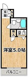 朝日プラザ塚本2 ワンルームの間取図画像