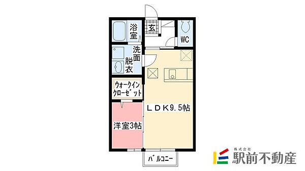 ヴェルデ西田代B棟 106｜佐賀県佐賀市西田代1丁目(賃貸アパート1LDK・1階・33.61㎡)の写真 その2