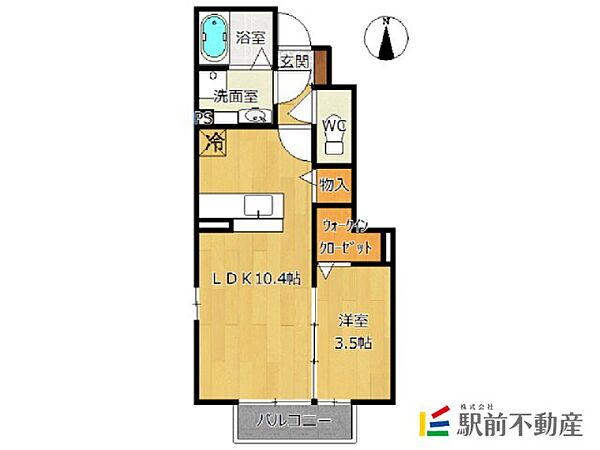 フェリオ 103｜佐賀県佐賀市本庄町大字本庄(賃貸アパート1LDK・1階・35.03㎡)の写真 その2