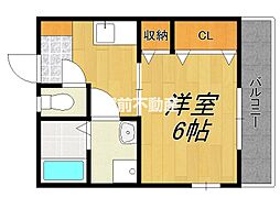 DOMUS神埼 1階1Kの間取り