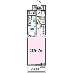 ハイド　リアン 3階1Kの間取り