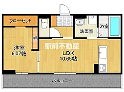 LUSSOIII 3階1LDKの間取り